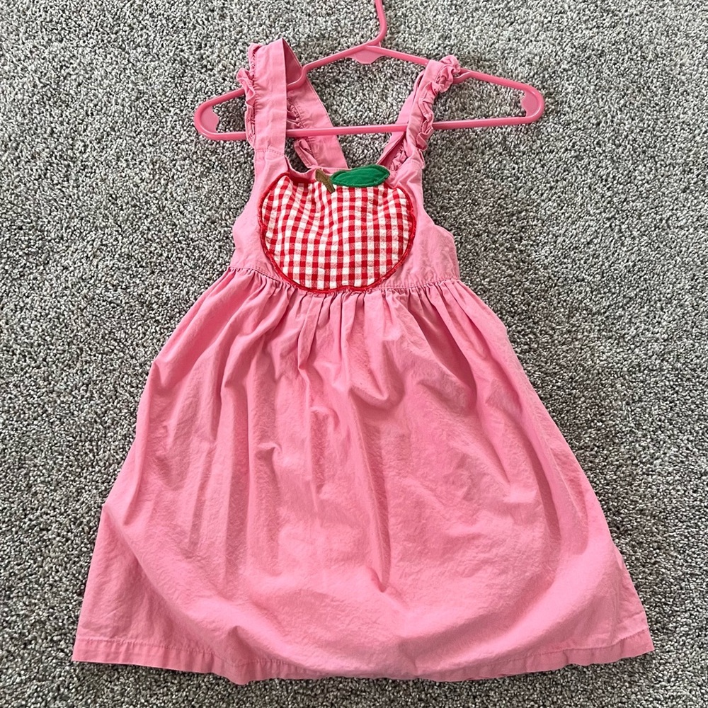 Mini Boden Pink Apple Pinnie Dress